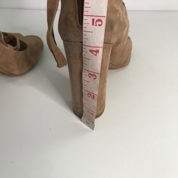 Vince Camuto Brown Suede Lace up Ankle Tie Heels Womens 8 - Picture 9 of 9